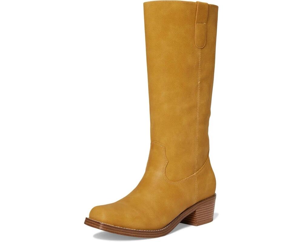 MIA Duston Women’s Knee High Boots Banana Block Heel Side Zip Size 9 New